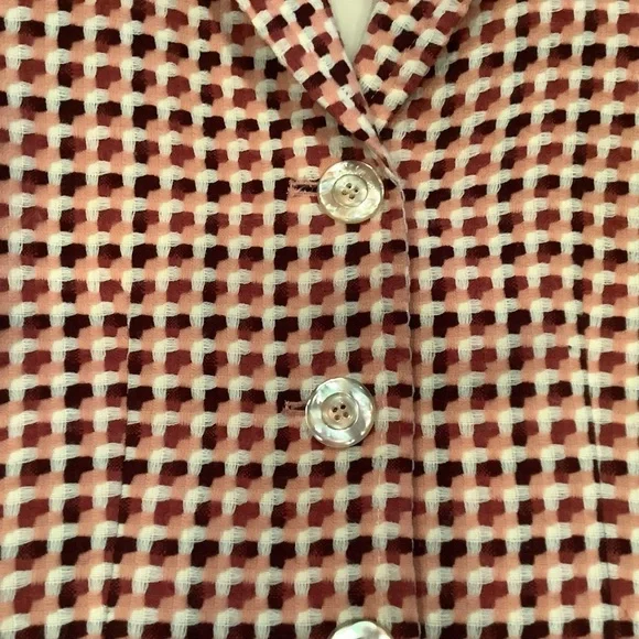 Kasper Long Pink and Cream Patterned Blazer Coat with Matching Skirt Size 4 - Picture 9 of 15